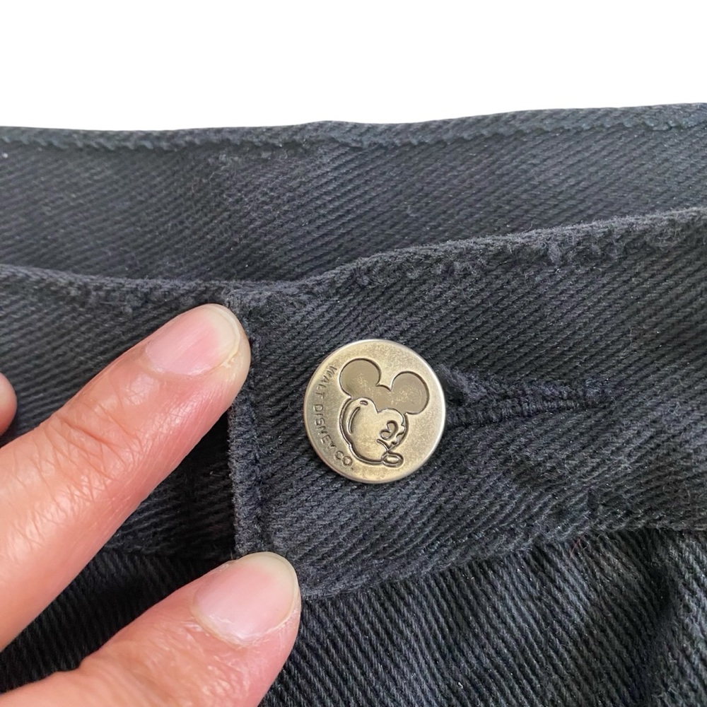 Disney Black High Rise Women Jeans with Mickey Mouse Design - Picture 5 of 16
